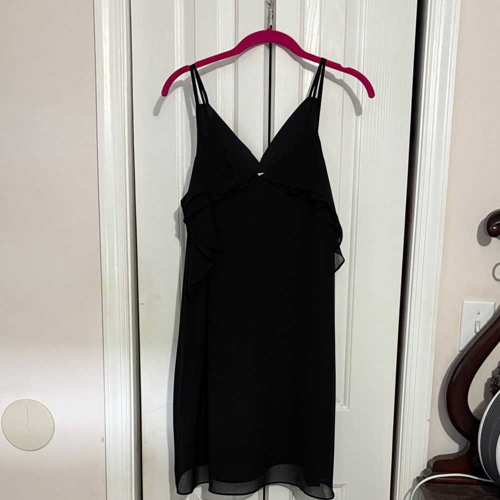 BCBGeneration Black Ruffle Mini Dress